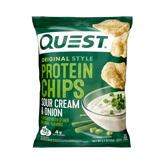 Quest Protein Chips 32g Sour Cream and Onion Bag Front