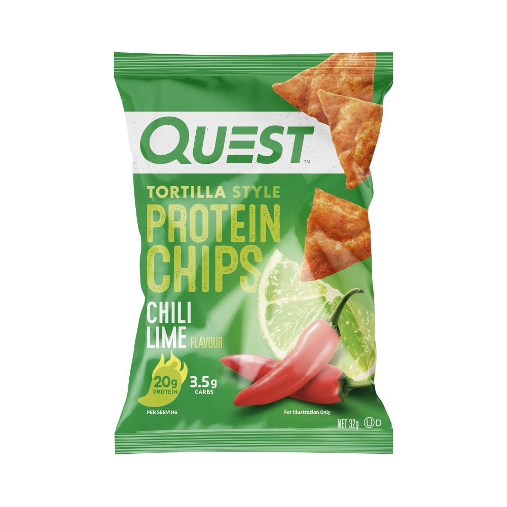 Quest Tortilla Protein Chips 32g Chili Lime Packet Front