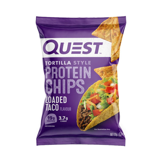 Quest Tortilla Protein Chips 32g Loaded Taco Packet Front