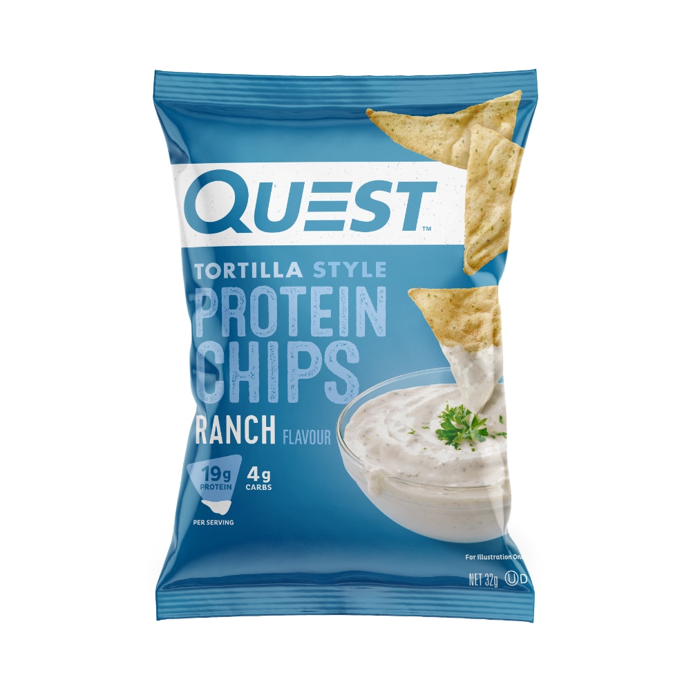 Quest Tortilla Protein Chips 32g Ranch Packet Front
