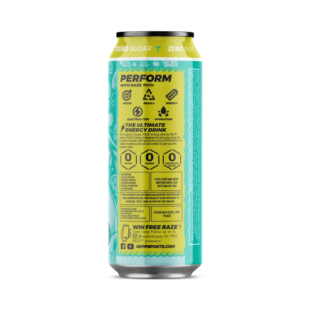 RAZE Energy Drink 473ml Baja Lime 12 Pack
