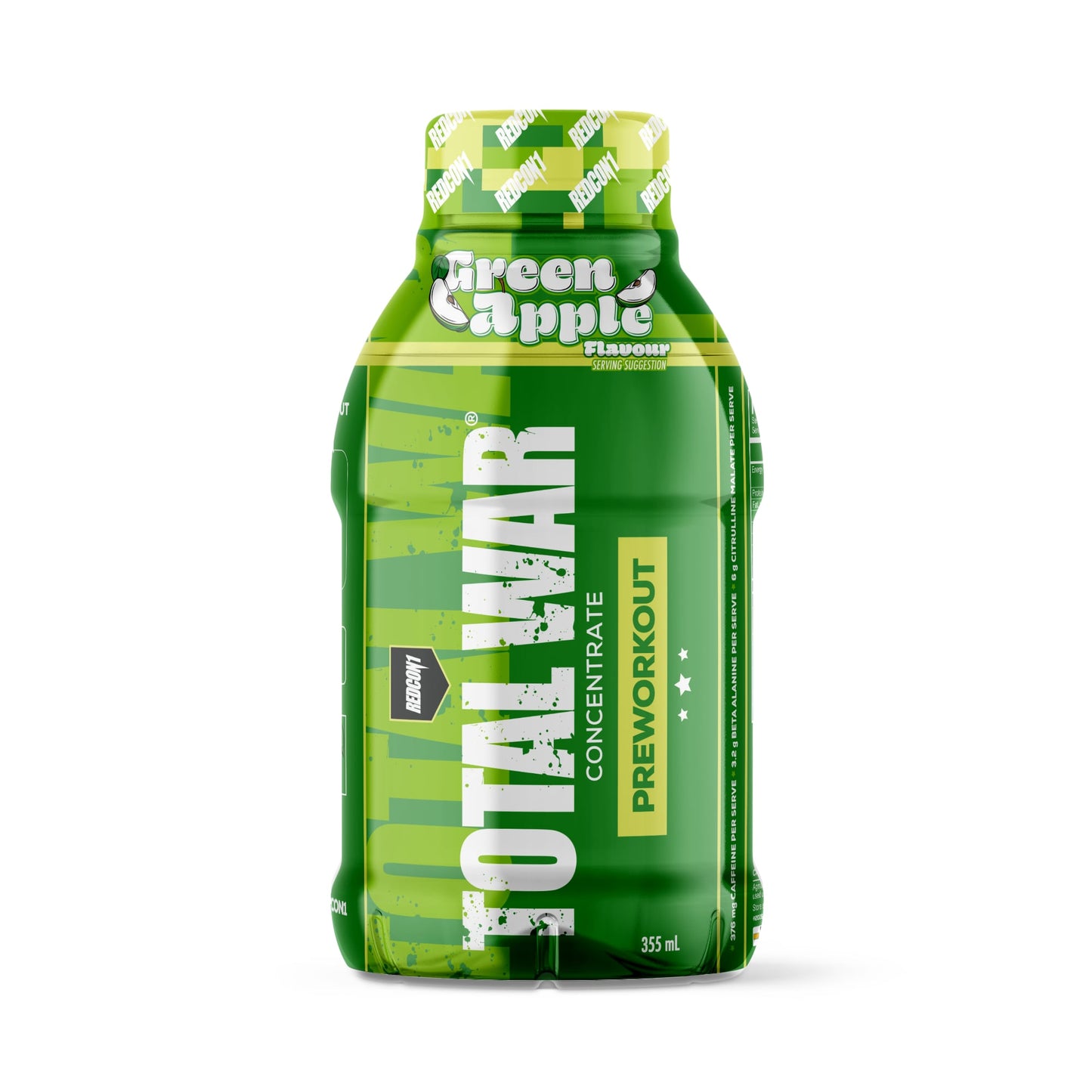 TOTAL WAR Pre Workout Concentrate RTD 355ml Green Apple - 12 Pack