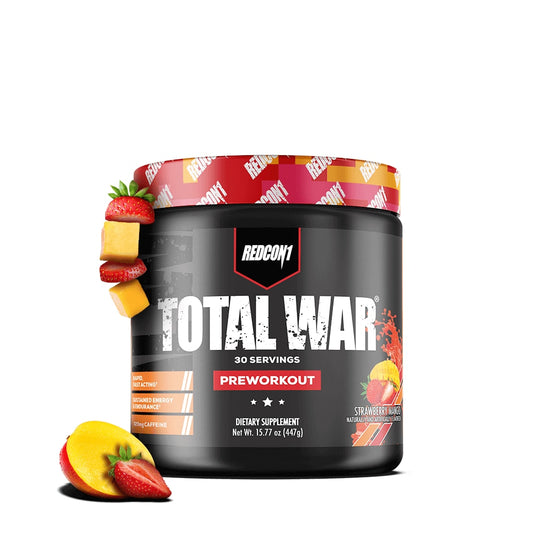 TOTAL WAR Pre Workout 30 Serves - Strawberry Mango
