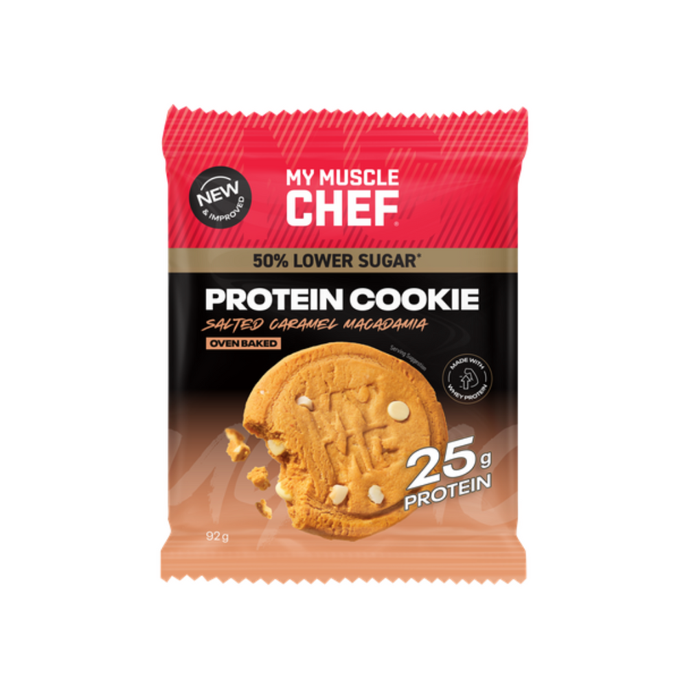 My Muscle Chef Protein Cookie 92g Salted Caramel & Macadamia - 12 Pack ...