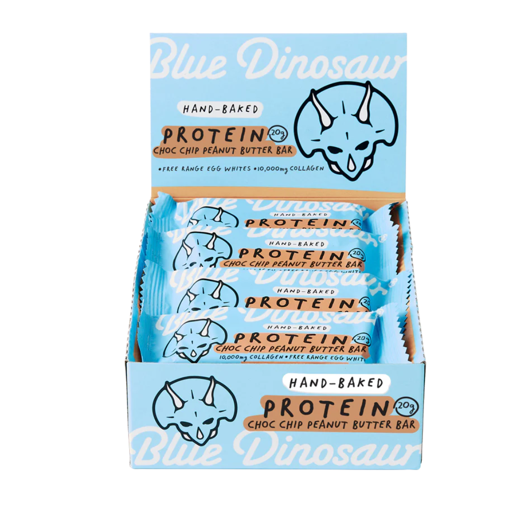 Blue Dinosaur Peanut Butter Protein Bar 45g - Choc Chip - 12 Pack