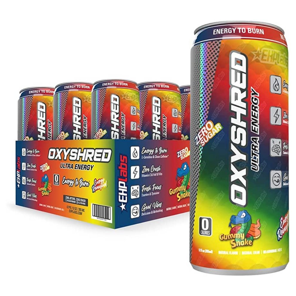 EHP Labs Oxyshred Ultra Energy RTD 355ml Gummy Snake - 12 Pack ...
