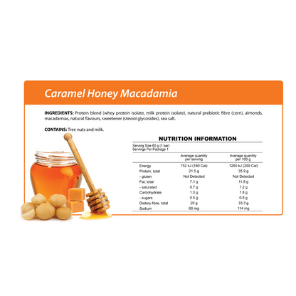 Smart Protein Bar 60g Caramel Honey Macadamia - 12 Pack
