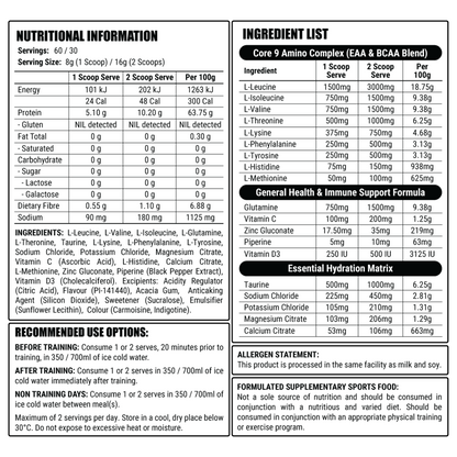 Faction Labs Core 9 Amino Acid Complex 60 Serves - Candied Grape