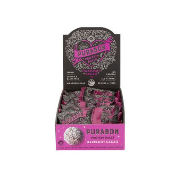 Purabon Protein Balls - 43g - Hazelnut Cacao - 12 Pack