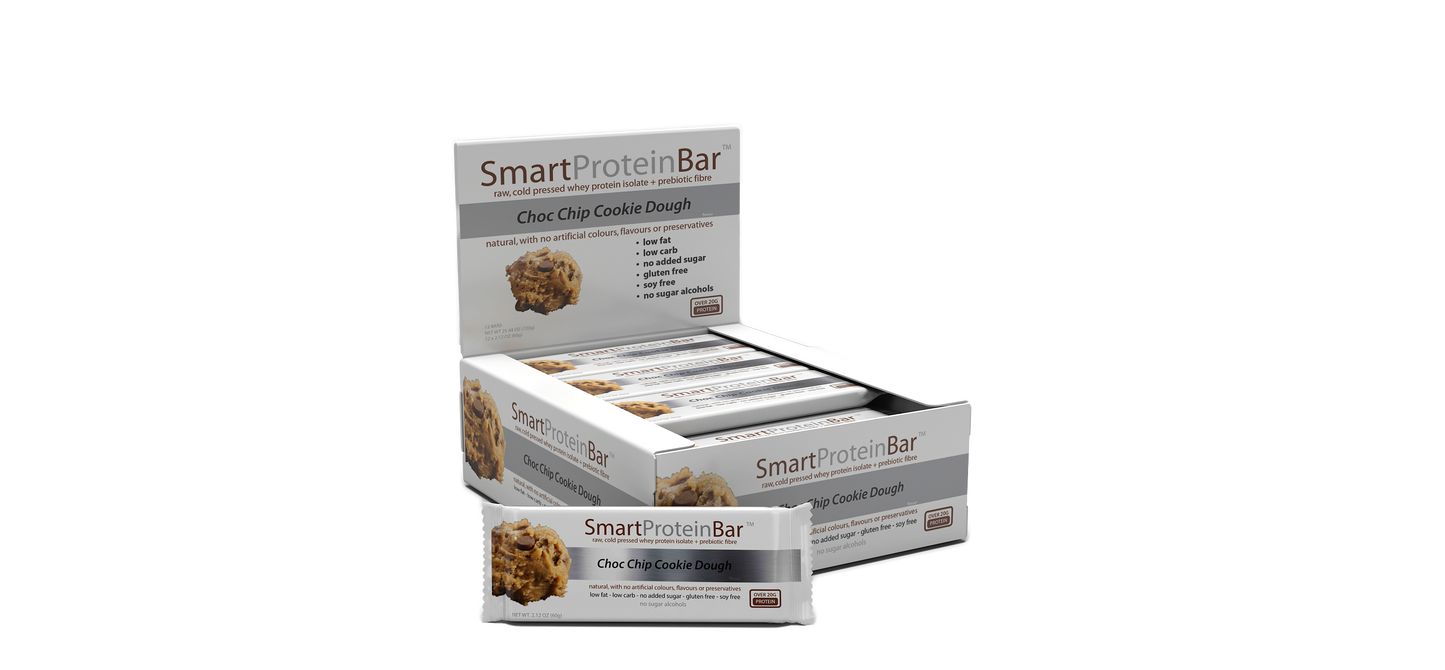 Smart Protein Bar 60g Choc Chip Cookie Dough - 12 Pack