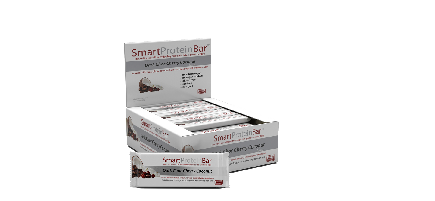Smart Protein Bar 60g Dark Choc Cherry Coconut - 12 Pack