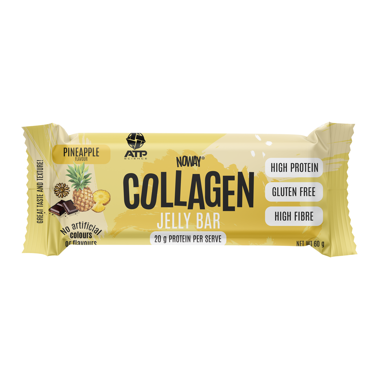 ATP Science Noway Collagen Jelly Bar 60g Pineapple Flavour - 12 Pack