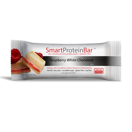 Smart Protein Bar 60g Raspberry White Choc - 12 Pack