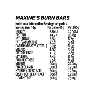 MAXINE'S Burn Bar - 40g - Caramel Crunch - 12 Pack