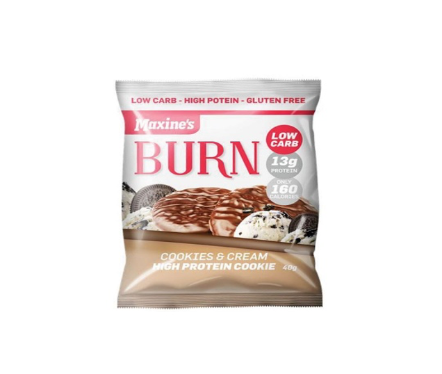 Maxines Burn Cookie 40g Cookies & Cream - 12 Pack