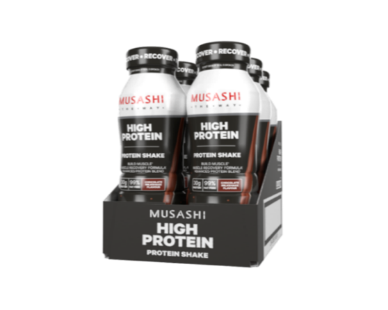 Musashi High Protein Shake - 375ml - Choc - 6 Pack