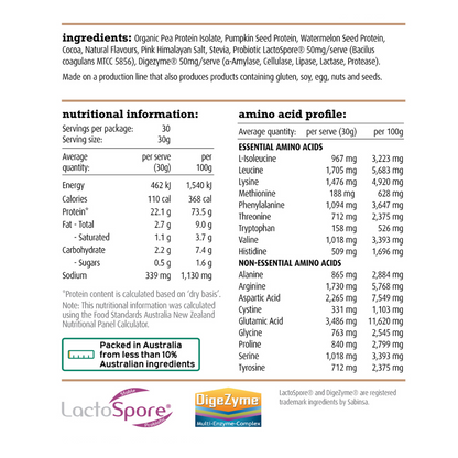 White Wolf Natural and Lean Protein 30 Serve Choc Malt