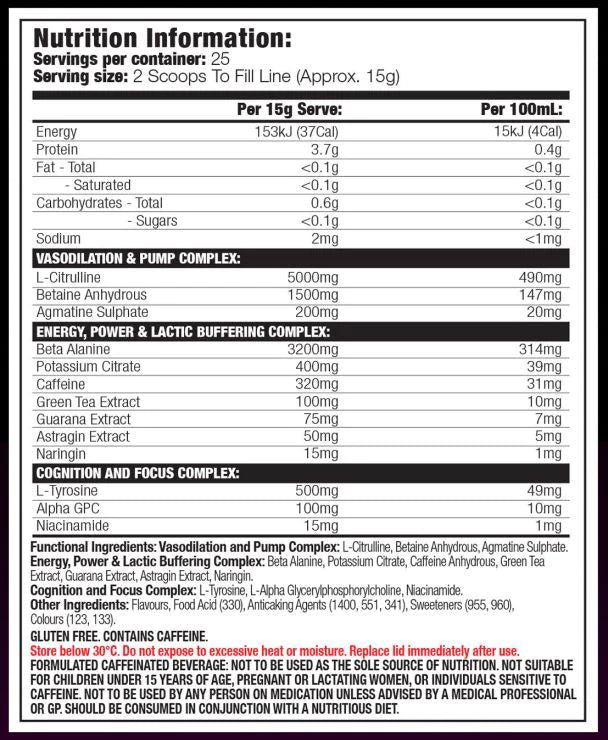 MAX'S Lab Series Beta Pump Compound X 375g Grape Grenade