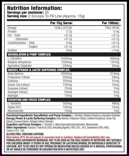 MAX'S Lab Series Beta Pump Compound X 375g Grape Grenade