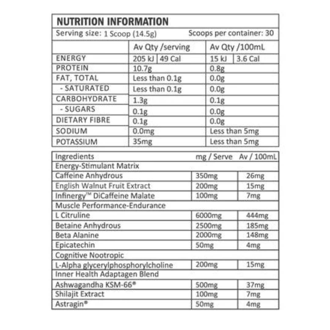 Kamikaze Pre-Workout 30 Serves - Hawaiian Splice