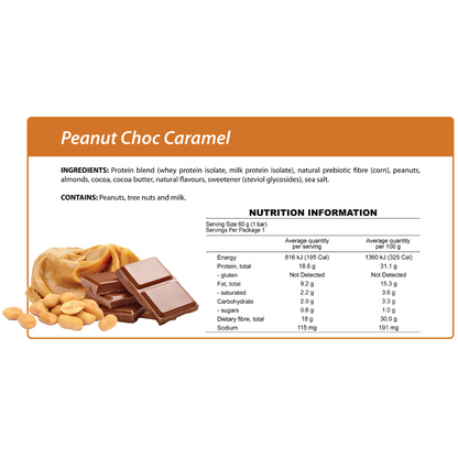 Smart Protein Bar 60g Peanut Choc Caramel - 12 Pack