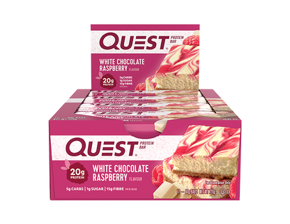 Quest Bars 60g White Choc Raspberry - 12 Pack